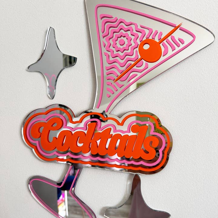 Printed Weird - Wholesale Wall mirror - Retro Cocktail Sign Mirror