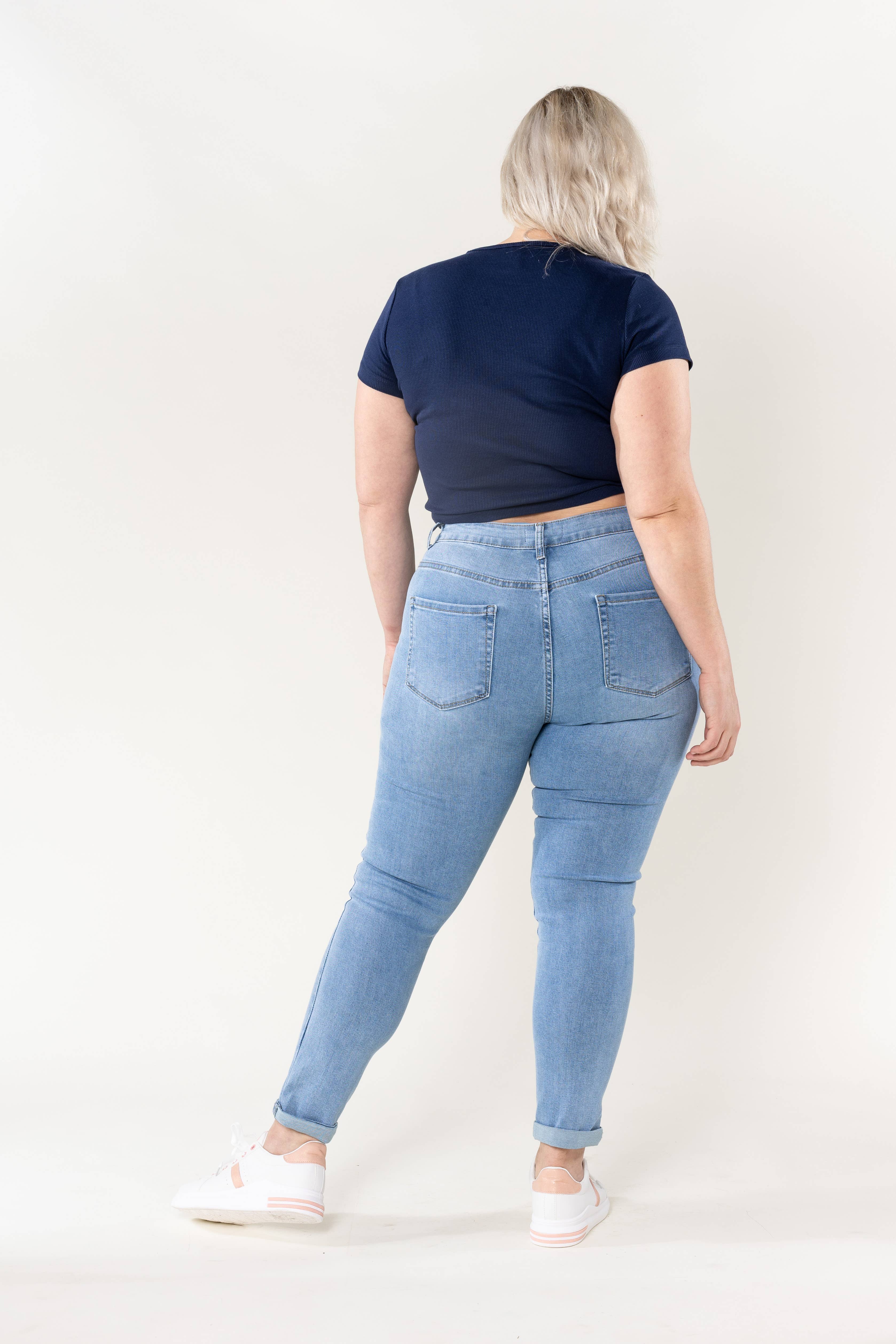 Nina Carter - Venta al por mayor Vaqueros - Mujer - Jeans ajustados elásticos de talla grande Nina Carter P102GT11