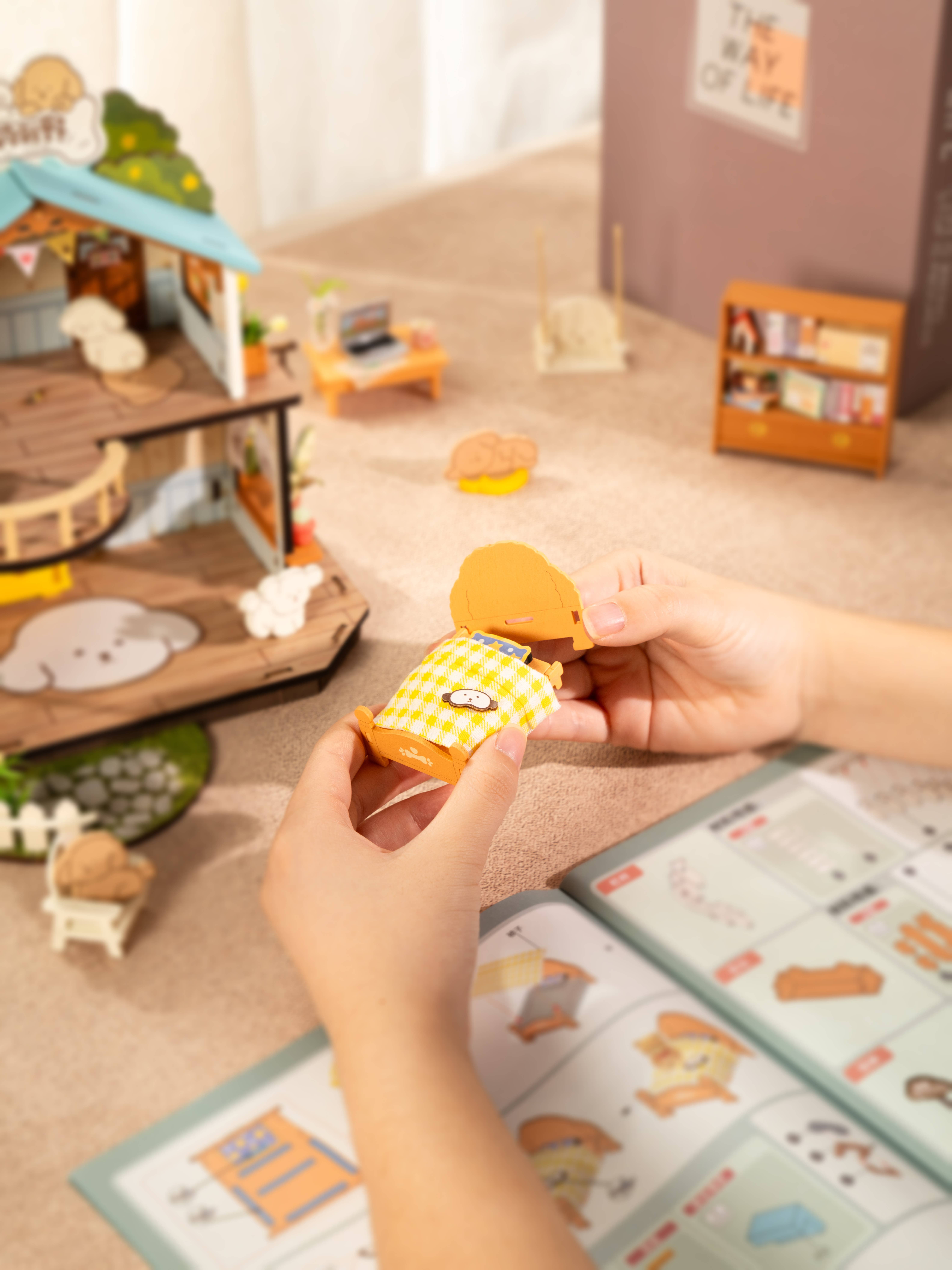 Robotime - Wholesale DIY Craft Kit - DG169 Puppy's Cozy Villa Rolife DIY Miniature House Puzzles7