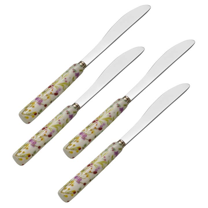 Mikasa Tivoli Ceramic Handle Set of 4 Spreaders for wholesale by Lifetime Brands Silverwarehouse