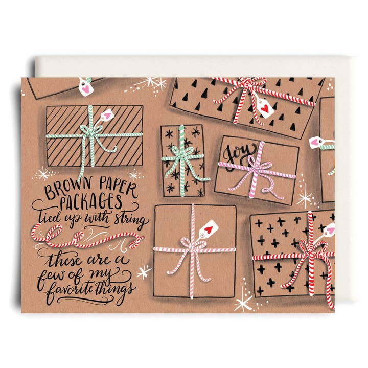 Paquets en papier brun | Carte de vœux d'anniversaire pour la vente par Inkwell Cards