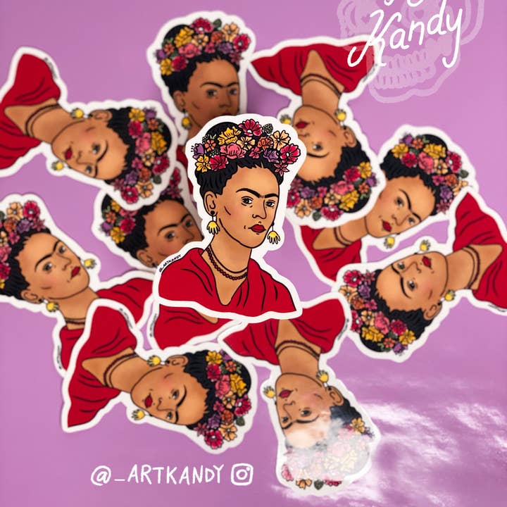 ArtKandy - Wholesale Sticker - Frida Kahlo Flower Crown Sticker