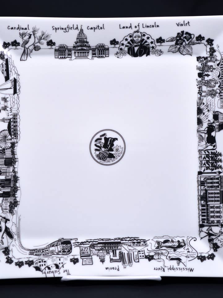 Prato quadrado grande Illinois por atacado de The Dish