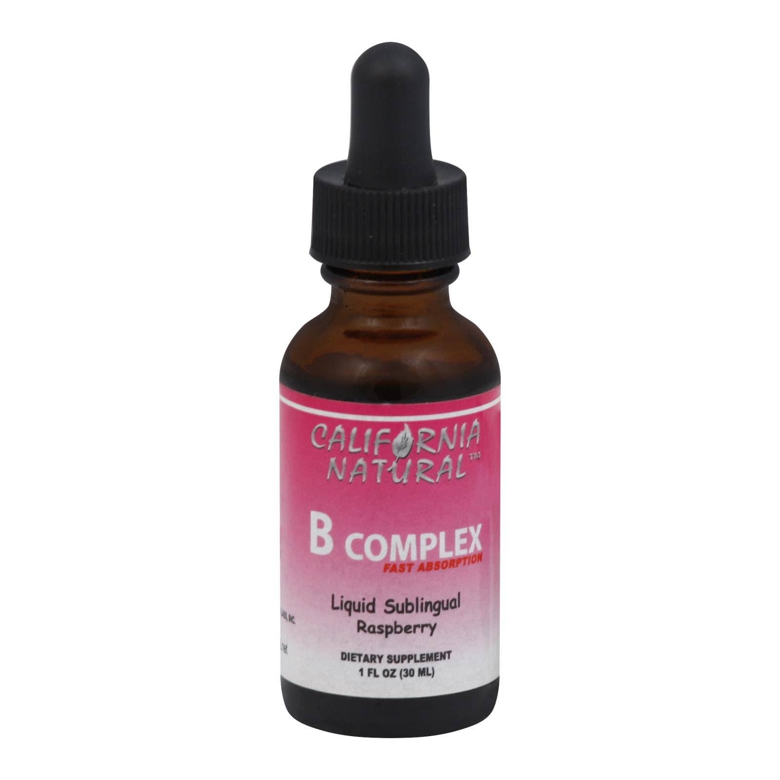 Everyday Supply Co - Wholesale Oral Supplement/Vitamin - California Natural B Complex Raspberry 1 Fl Oz Sublingual0