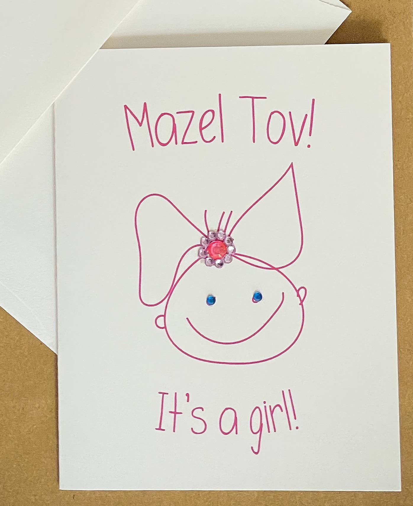 Russell Jeffery Design by Off By Heart Design – wholesale Baby card – Mazel Tov! It's a Girl! Greeting Card1