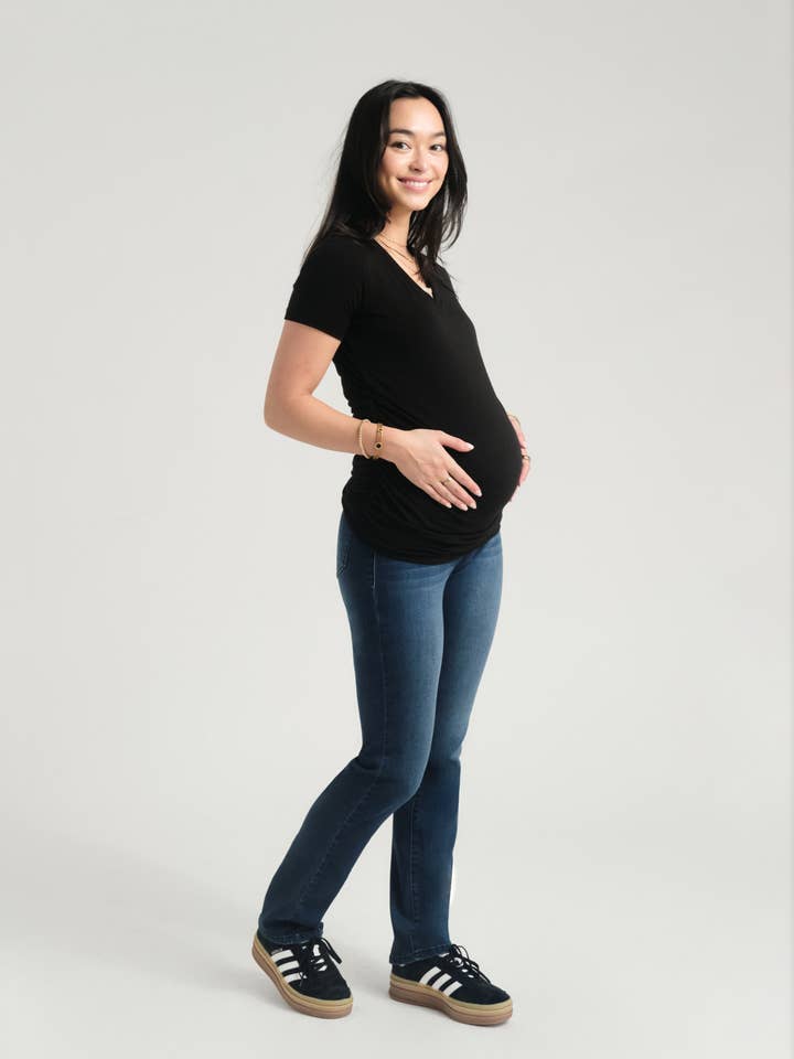Maternity 32” Better Butter Slim Straight Jean w/ Bellyband for wholesale by 1822 Denim