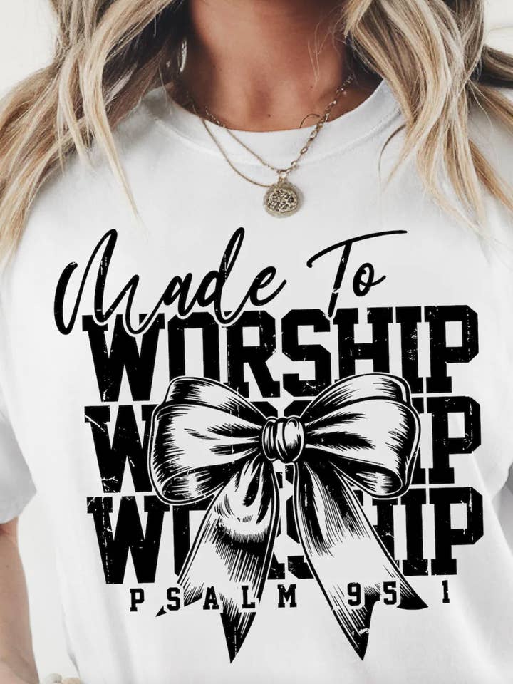 Kiki's Boutique - Wholesale Screen Printed T-Shirt - Women's - Made To Worship Comfort Color Tee1