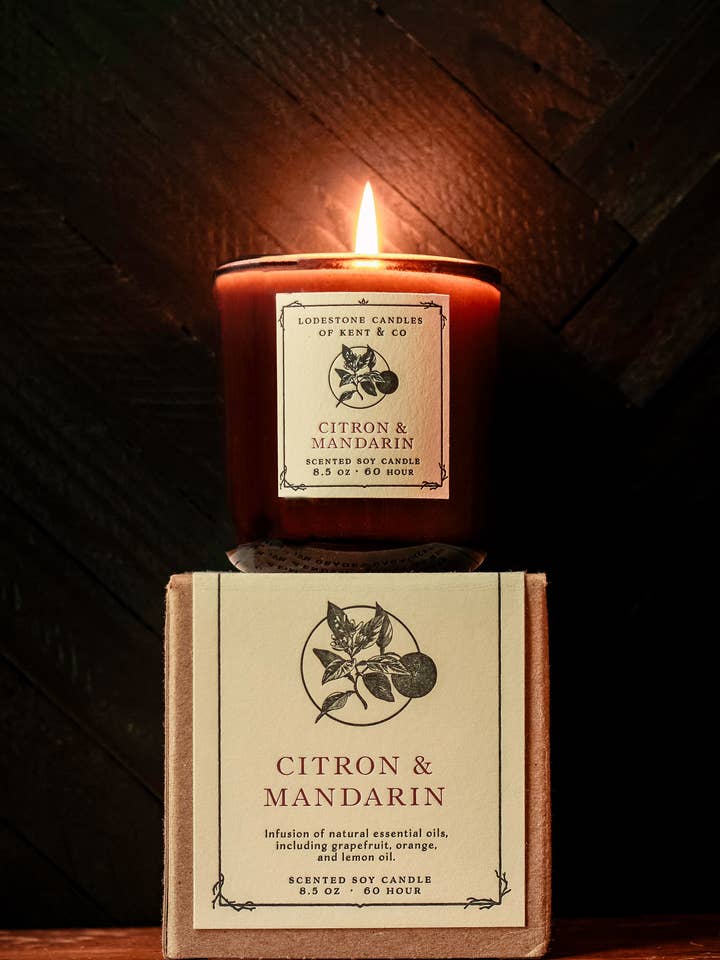 Citron and Mandarin Candle for wholesale by Lodestone Candles | Luxury Soy Candles