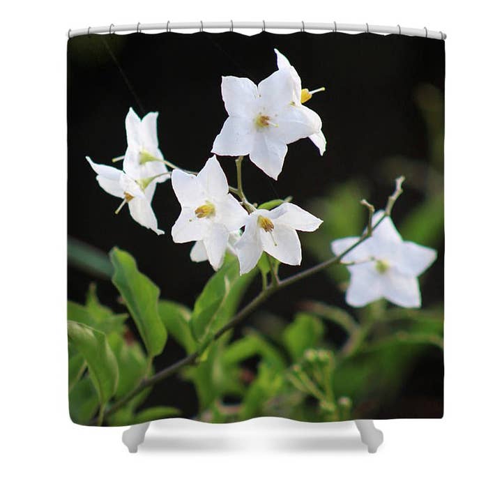 DUSCHVORHANG „DIE WEISSEN BLUMEN“ für den Großhandel von sorayadapuzzostore