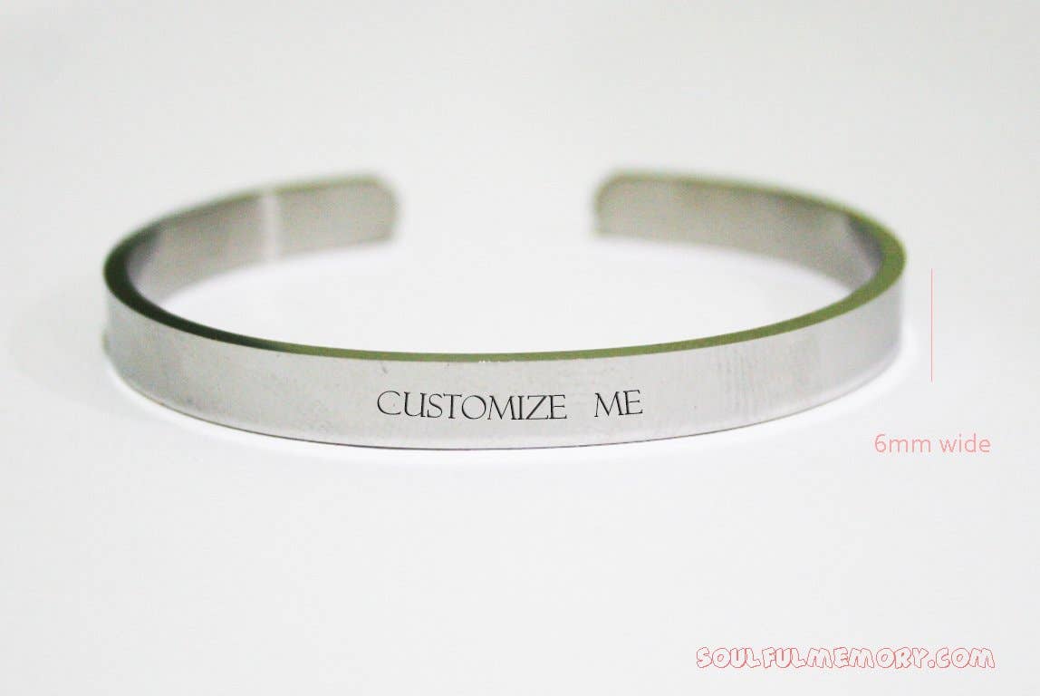 SoulfulMemory - Wholesale Cuff Bracelet - Personalize a Bracelet With Outside Engraving - customizable cuff9