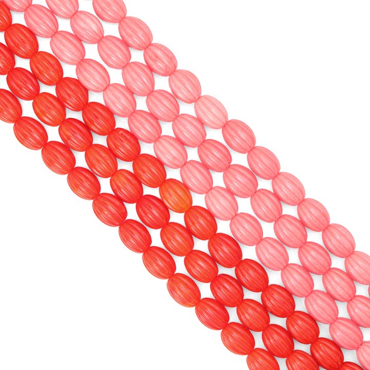 BestBeads&Beyond - Wholesale Beads - 10x13mm Pink Pumpkin Resin Beads, Sku#U2047