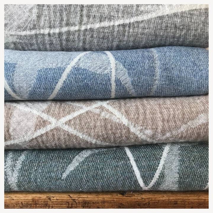 Bird on a Wave Linen/Wool Fusion Blanket for wholesale by Thomas Fergusons Irish Linen