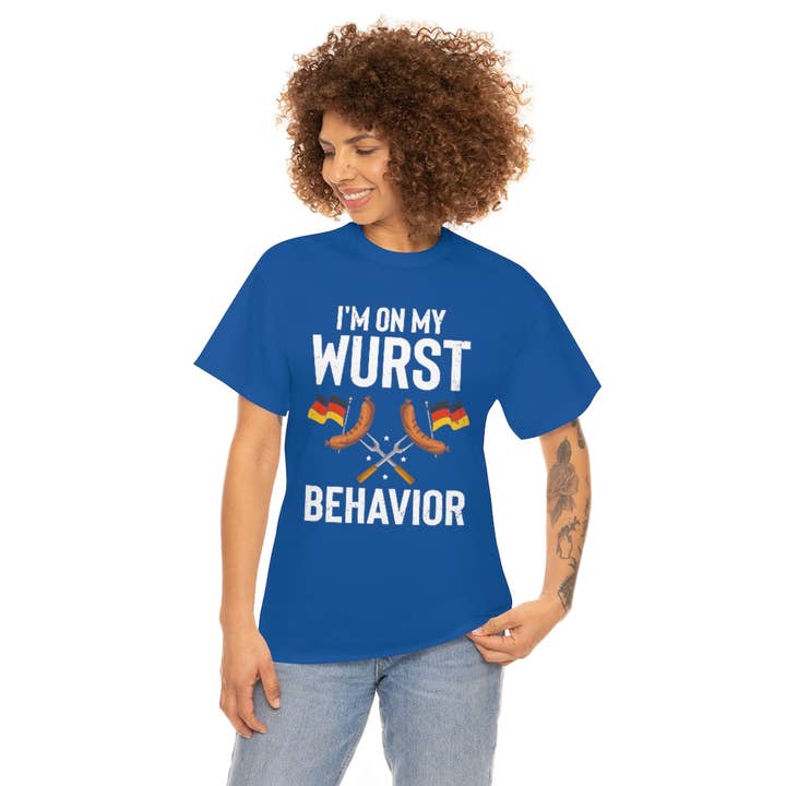 Teegarb LLC - Wholesale Screen Printed T-Shirt - Women's - Humorous I'm My Wurst Behavior Germanic Fair Enthusiast Novelty Germany Season Concert Events Drink Beer42