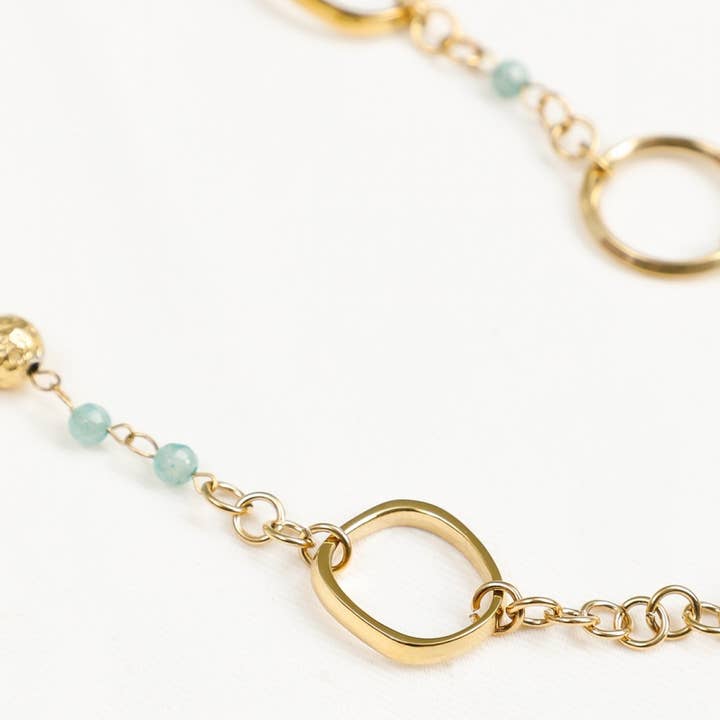 Collar Largo Dorado Grandes Aros Texturizados para venta al por mayor de JOYA