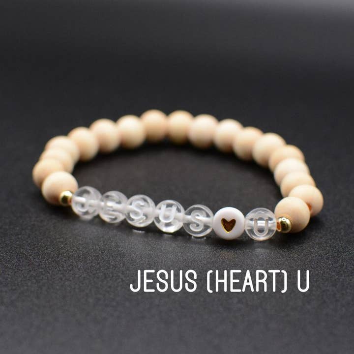 Two and Crew - Wholesale Beaded Bracelet - Jesus Loves you Pray WWJD Christian faith letter bracelets