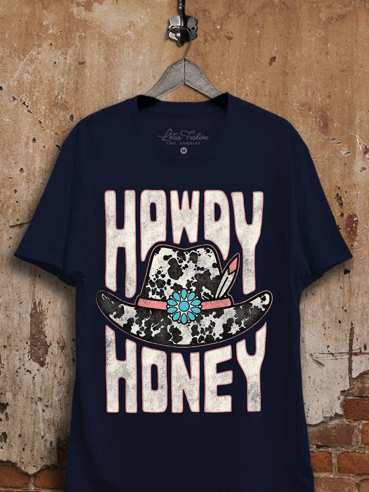 Lotus Fashion Collection - Wholesale Screen Printed T-Shirt - Women's - Howdy Honey Graphic Top7