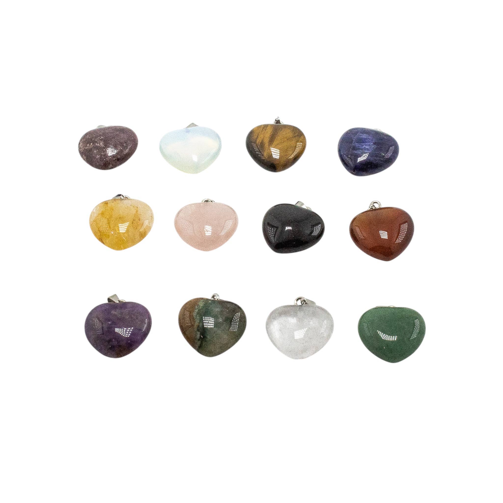 Quasar Gems USA - Venta al por mayor Abalorios/colgantes individuales - Collares con colgante de corazón de piedra preciosa1