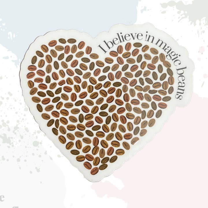 Jag tror på magiska bönor kaffe klistermärke för wholesale av The Cornflower