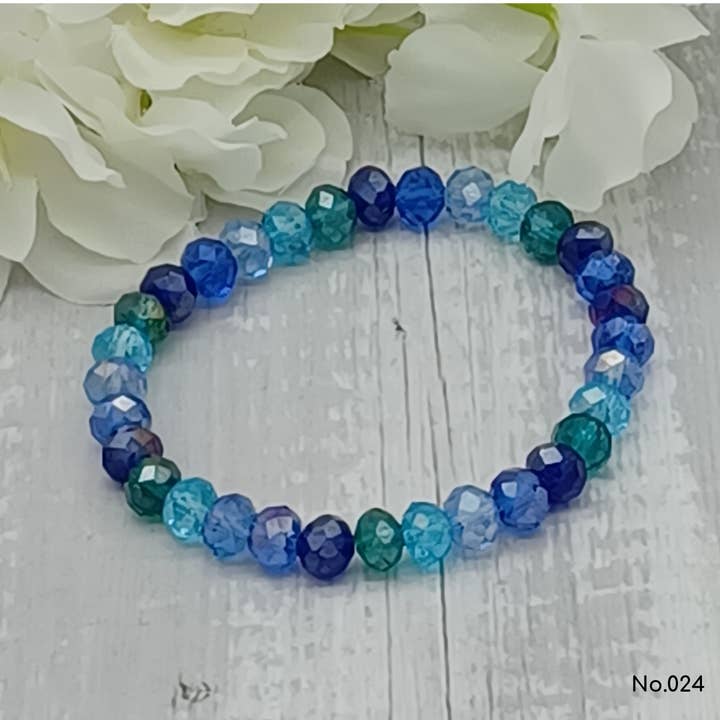 perleperle - Wholesale Beaded Bracelet - Bracelet faceted glass beads, Tine3