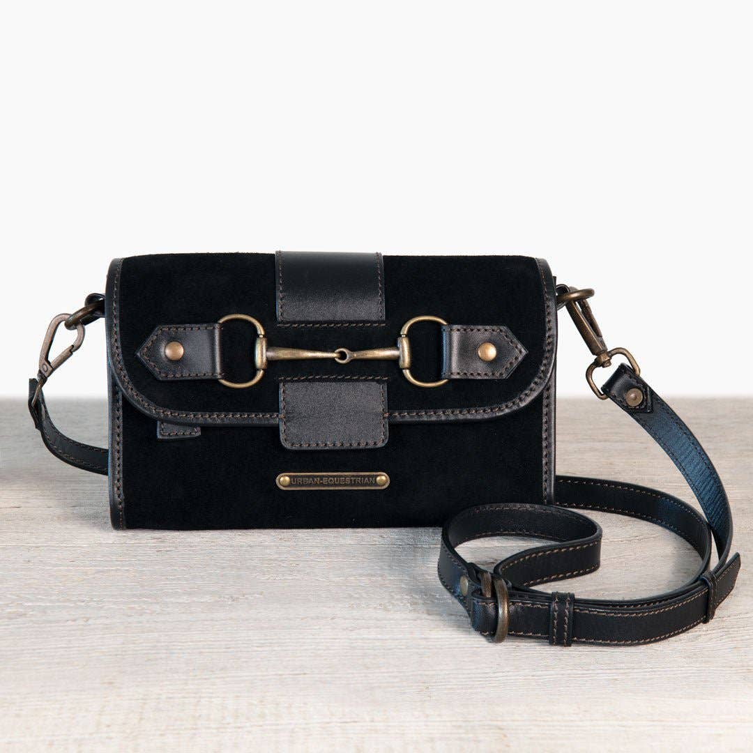 URBAN-EQUESTRIAN - Wholesale Crossbody Bag - Women's - Dalton - Horse Bit Crossbody Luxury Leather Handbag in Black on Black2