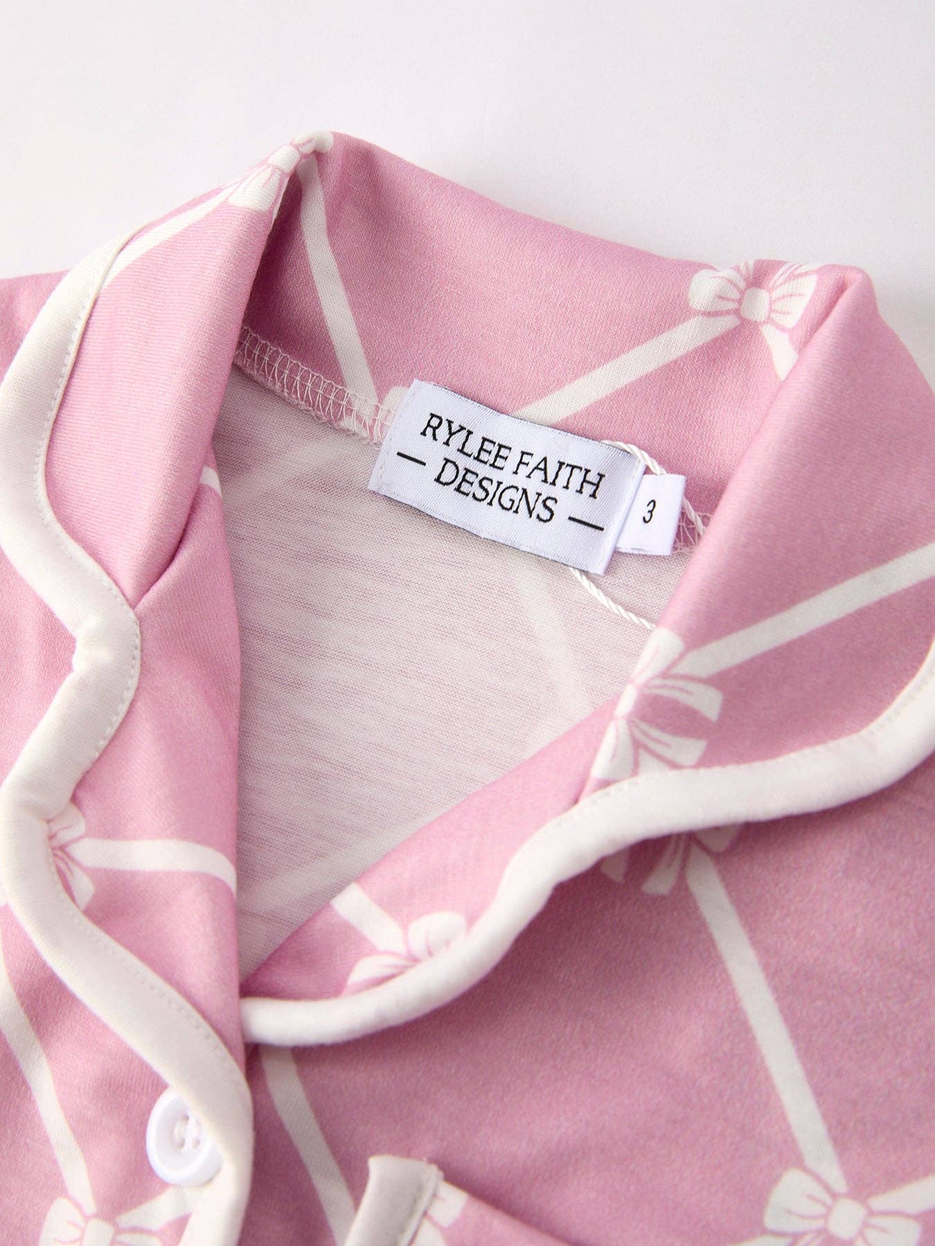 Rylee Faith Designs - Wholesale Sleepwear Set - Kids - Mommy & me Autumn Check Bow Girls Lapel Pajamas8