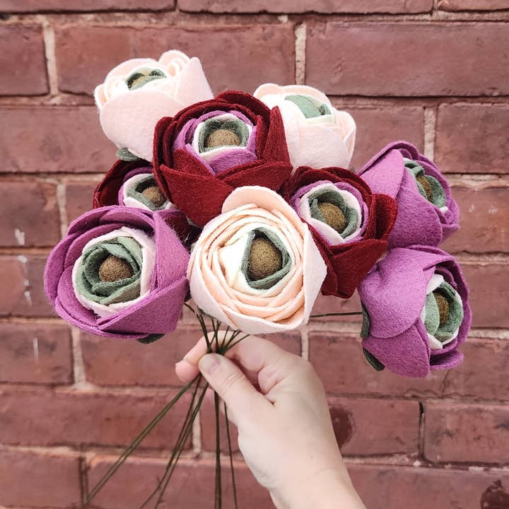 Madymae Felt Florals - Wholesale Artificial Flowers - Felt Ranunculus