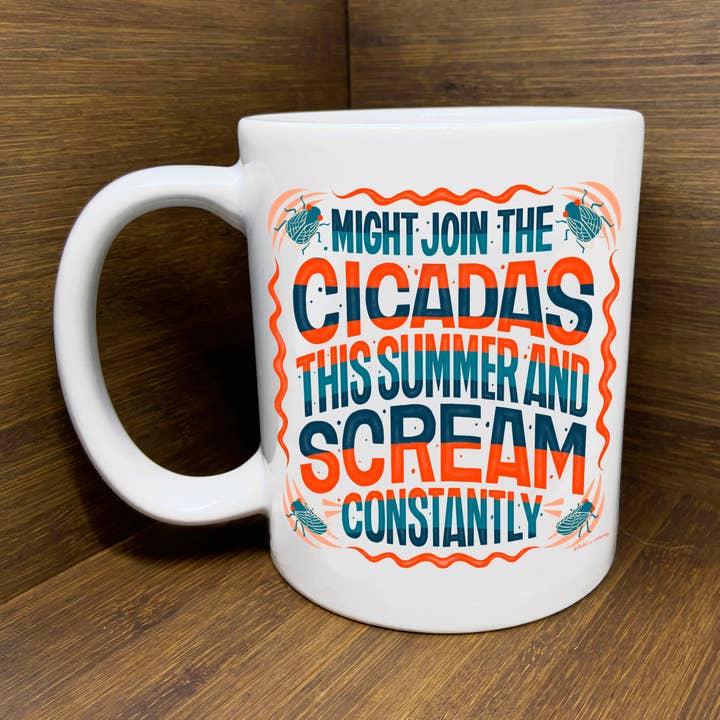 Scream Like The Cicadas Mug for wholesale by Citizen Ruth