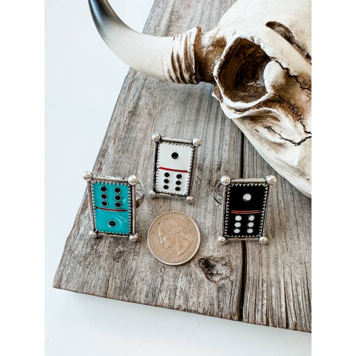 Boho Ranch Shop - Wholesale Cocktail/Statement Ring - Western Ajustable Domino RingÂ