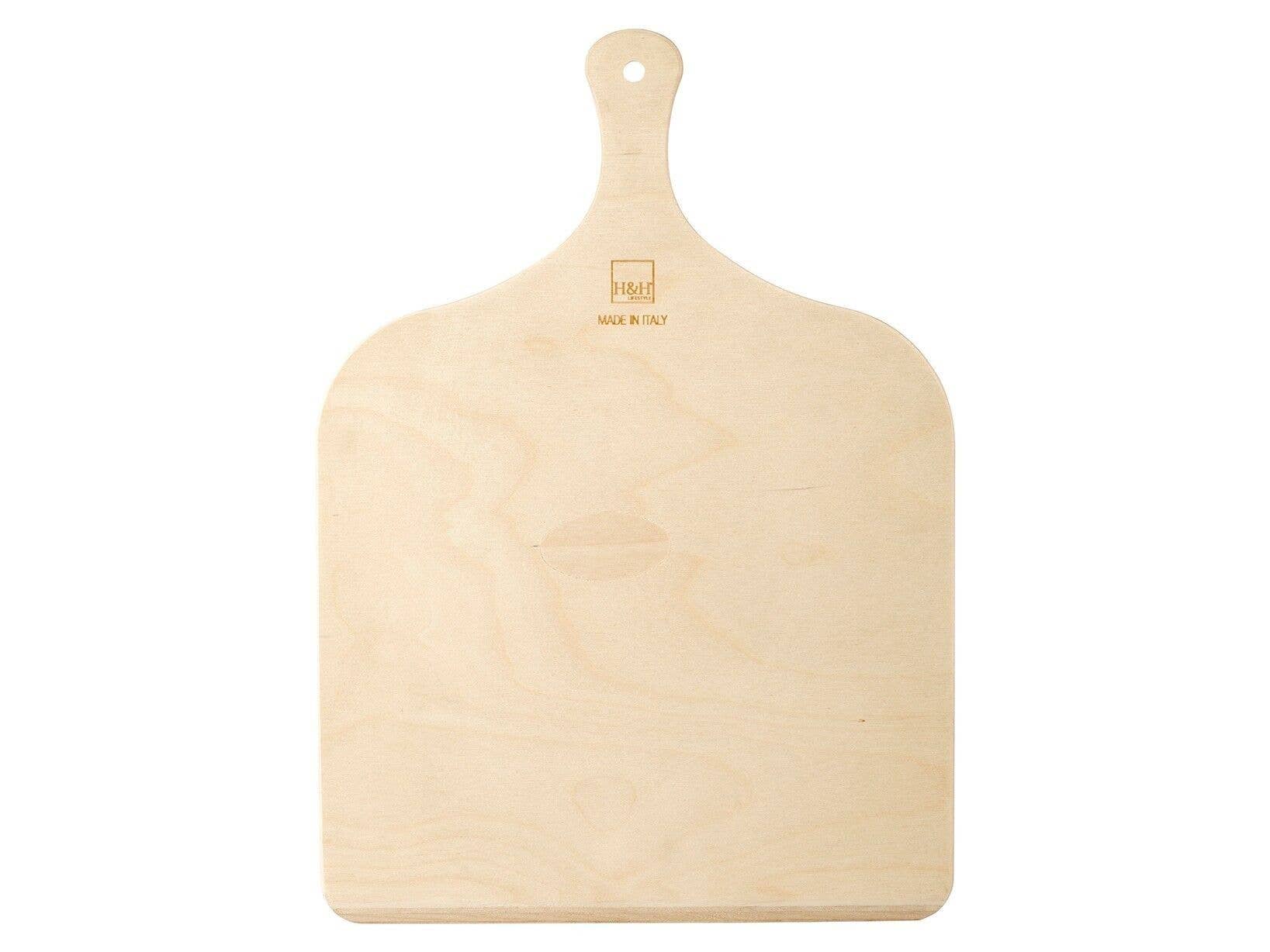 H&H – Engroshandel Pizzabræt – Let pizzaspade i træ til bagning, 42x30x0,6 cm2