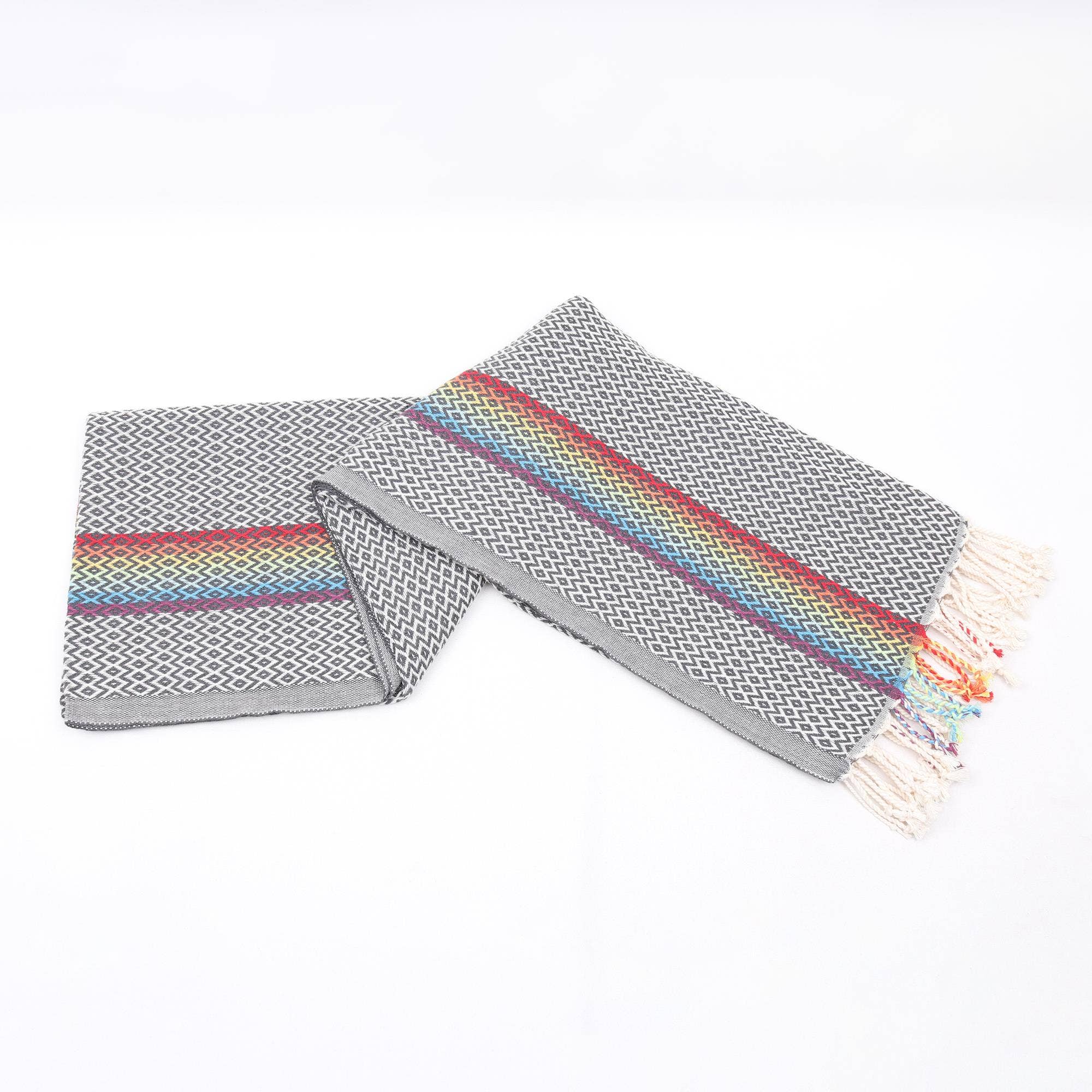 Anatolia Loom - Wholesale Beach Towel - Woven Turkish Cotton Towel with Rainbow Ethnic Detail2