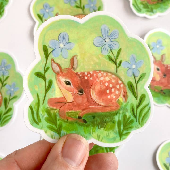 Spring Fawn Sticker for wholesale by In My Backyard
