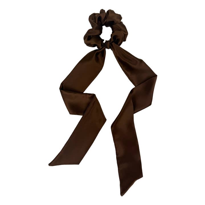 Cocoa Silk Scarf Scrunchie for wholesale by Krystell Barraza