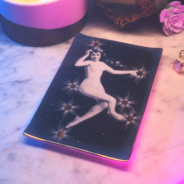Spitfire Girl - Wholesale Decorative Tray - Star Lady Constellation Ceramic Tray 31