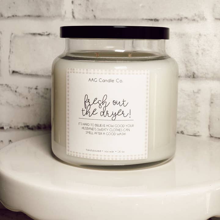 All About Grace Candle Co. - Vente Bougie en bocal - Fraîchement sorti le séchoir