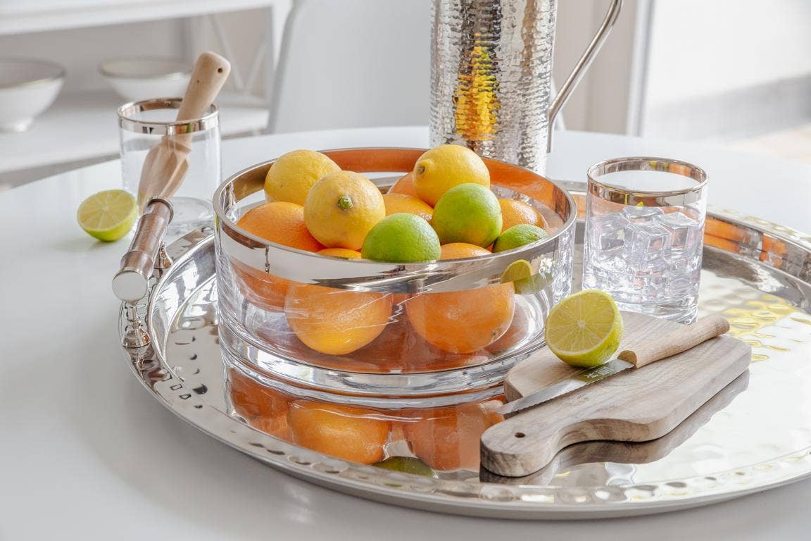 EDZARD - Wholesale Serving Tray - Serving Tray Hugo, Round, Stainless Steel Nickel-Plated7