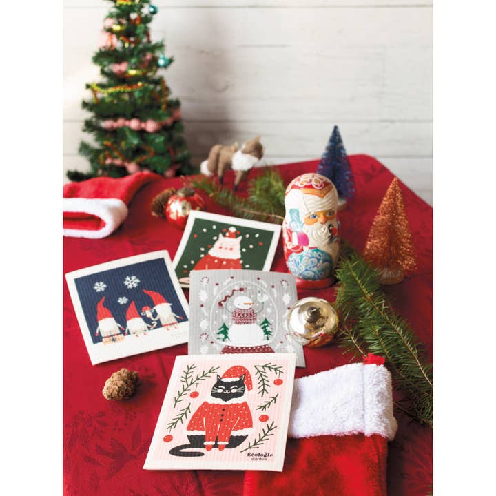 Ecologie - Vente Torchon - Torchon suédois Festive Feline3