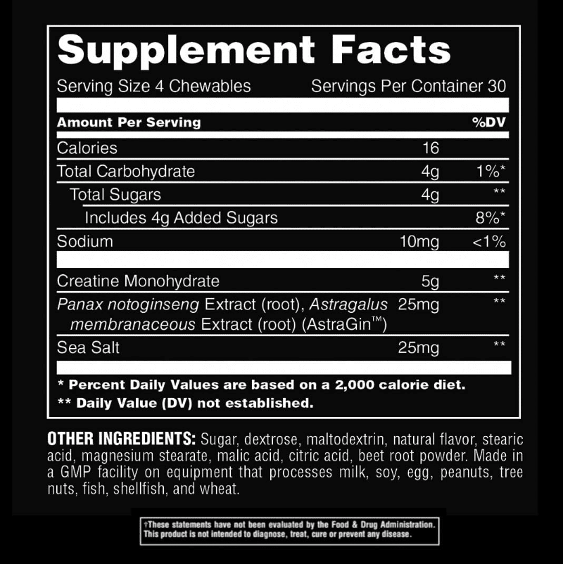 L&F Universal Goods – Großhandel Nahrungsergänzungsmittel/Vitamin zum Einnehmen – Tier-Erholungs-Kautabletten - 30 SRV. - Trauben-Kreatin1
