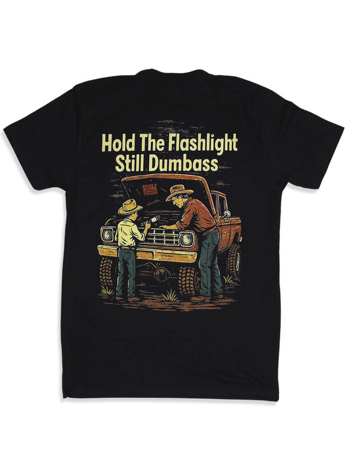 Hold The Flashlight Tee for wholesale by Luckless Outfitters