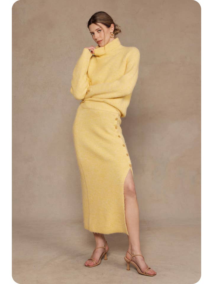 Strut & Bolt - Wholesale Tunic Sweater - Women's - Button Sleeve Turtle Neck Sweater2