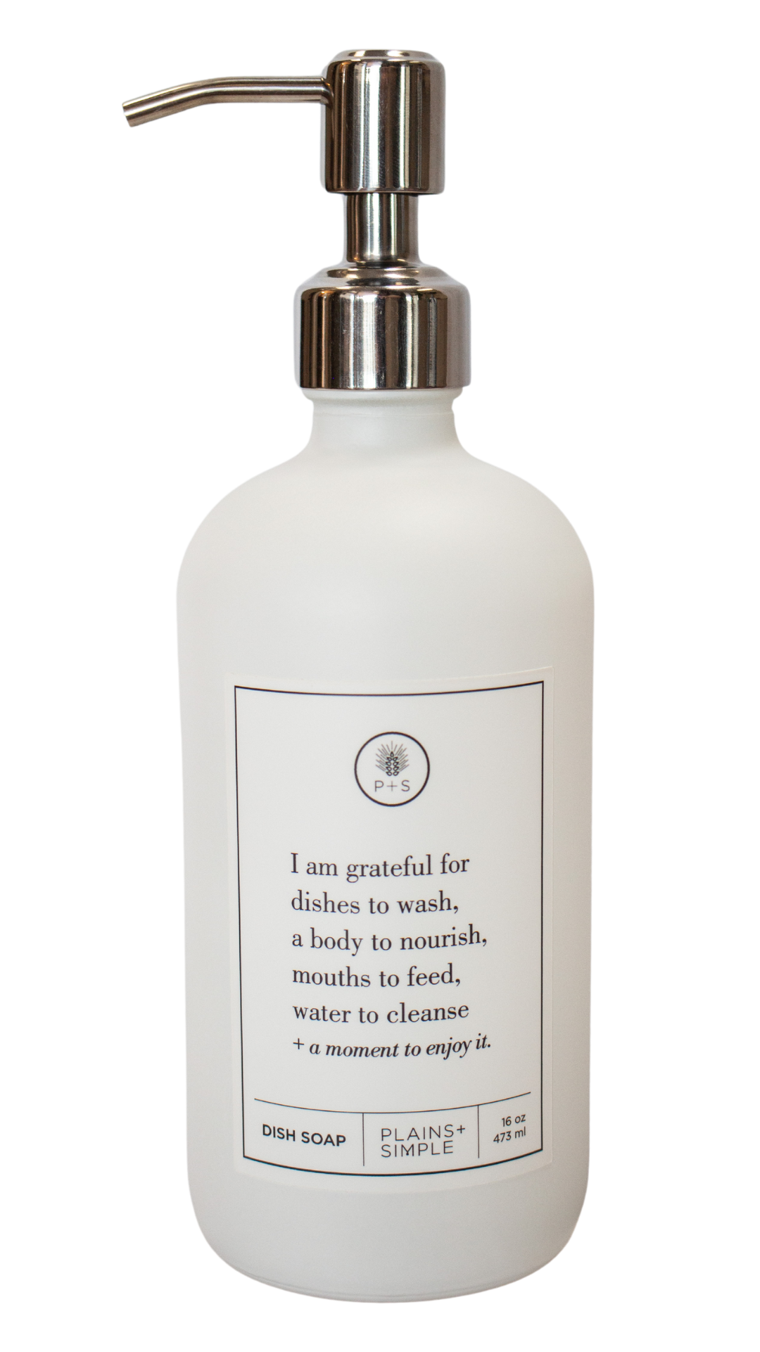 Plains + Simple - Wholesale Soap Dispenser - I Am Grateful White Glass Reusable Soap/Lotion Dispenser5