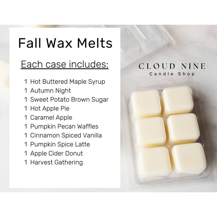 Fall Wax Melt Collection for wholesale by Cloud Nine Candle Shop