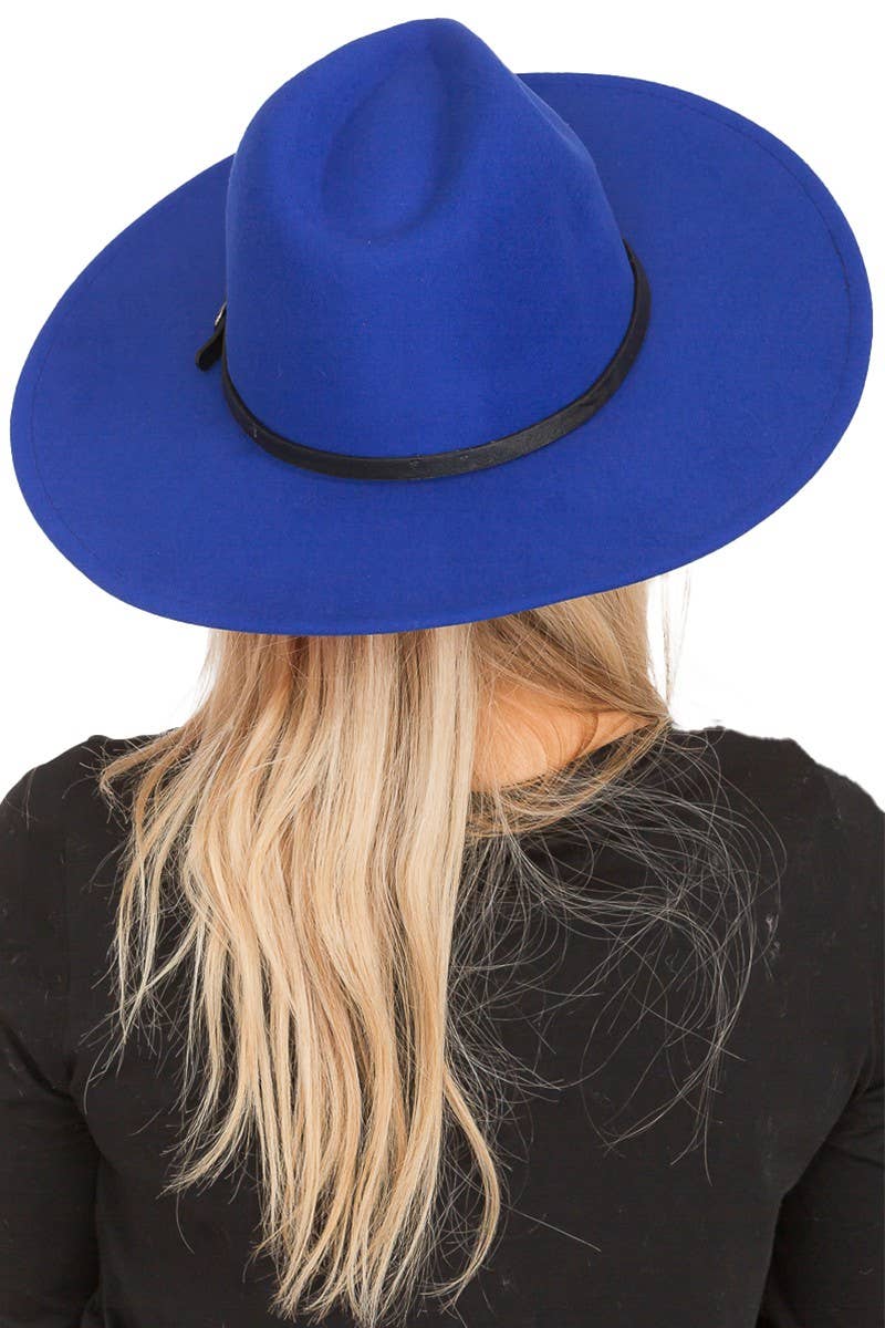 Cap Zone - Wholesale Fedora - Women's - Premium Two Tone Fedora Wide Brim With Belt 9