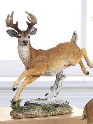 Leaping Deer Figurine Rustic Lodge Item # 17589 for wholesale by Napco
