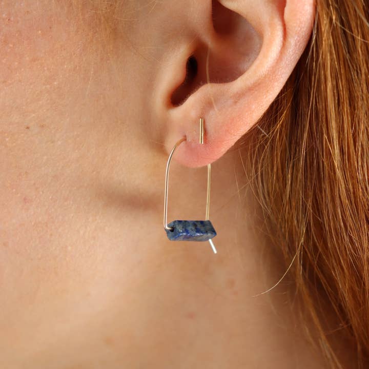 Token Jewelry - Wholesale Hoop Earrings - Lapis Arches 3