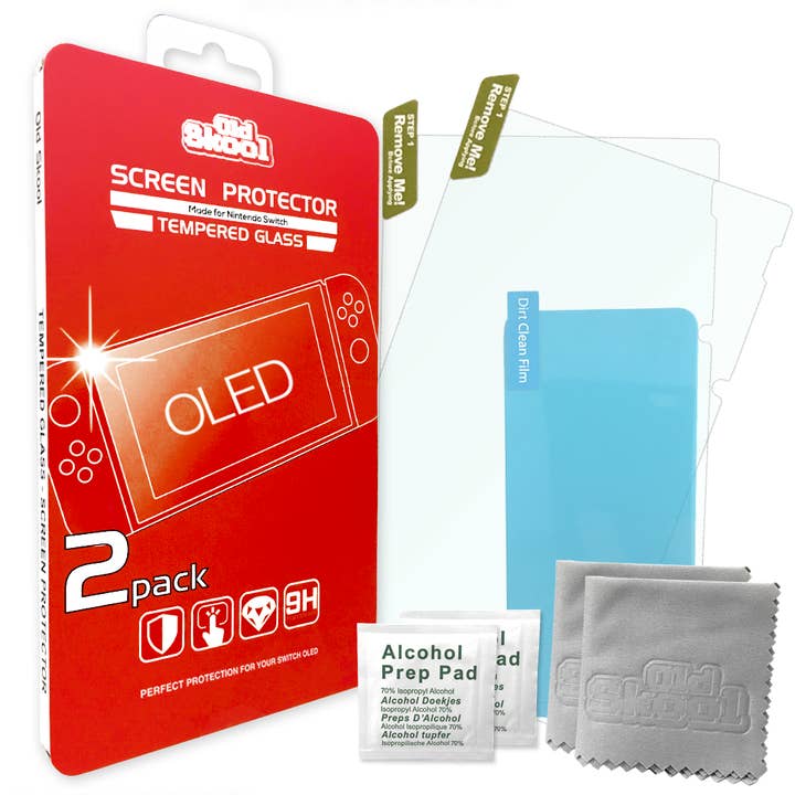 TEMPERED GLASS PROTECTOR 2PK SWITCH OLED for wholesale by Old Skool