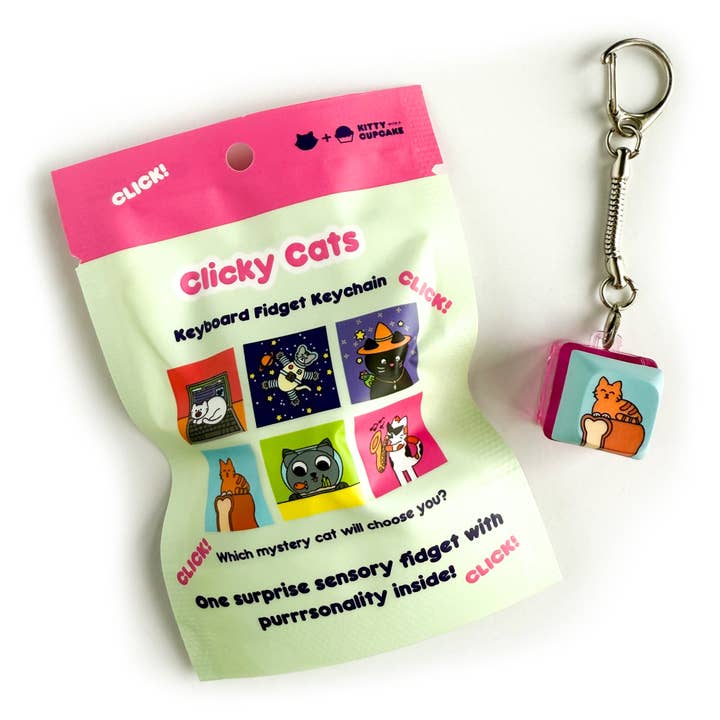 Clicky Cats Fidget Keychain - Blind Bag and other Purchase Wholesale cat keychain. Free Returns & Net 60 Terms on Faire trending on Faire.