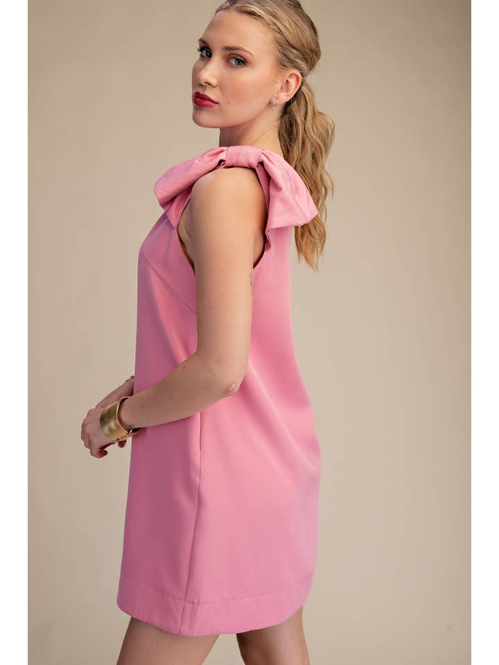 Glam - Wholesale Dress - Women's - Bow One Shoulder Mini Dress9