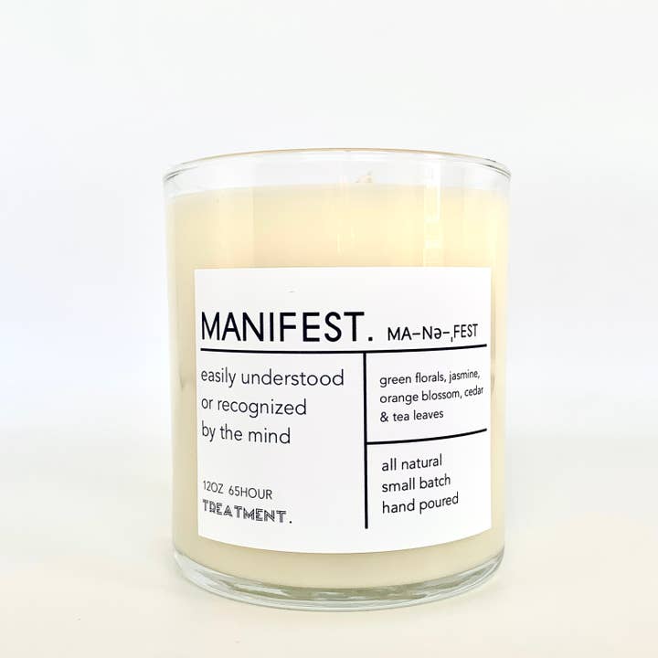 Manifest Soy Candle for wholesale by Treatment. Candle Co