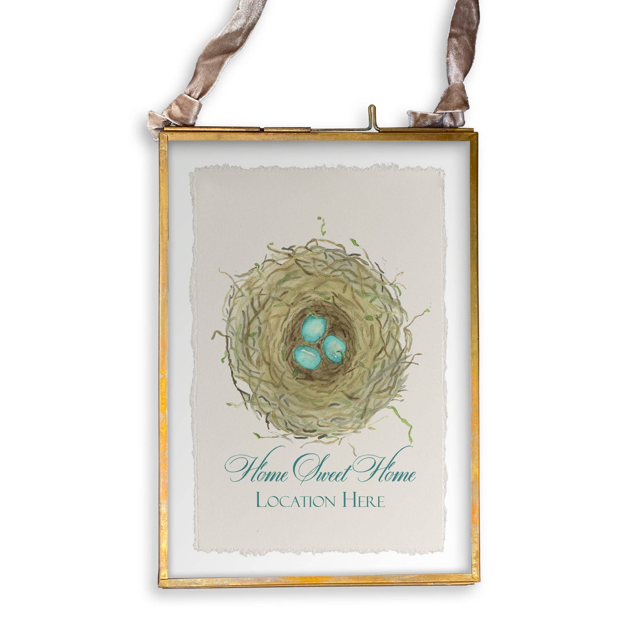 French Graffiti – Toalha de chá por atacado – Ninho com Ovos Azuis e Localização13