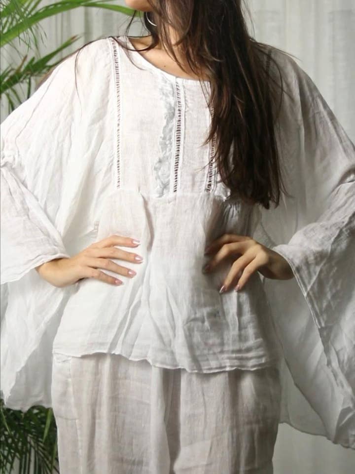 Linen & More - Wholesale Blouse – Women’s - REF 83456 OVERSIZED STYLE BLOUSE 100% LINEN8